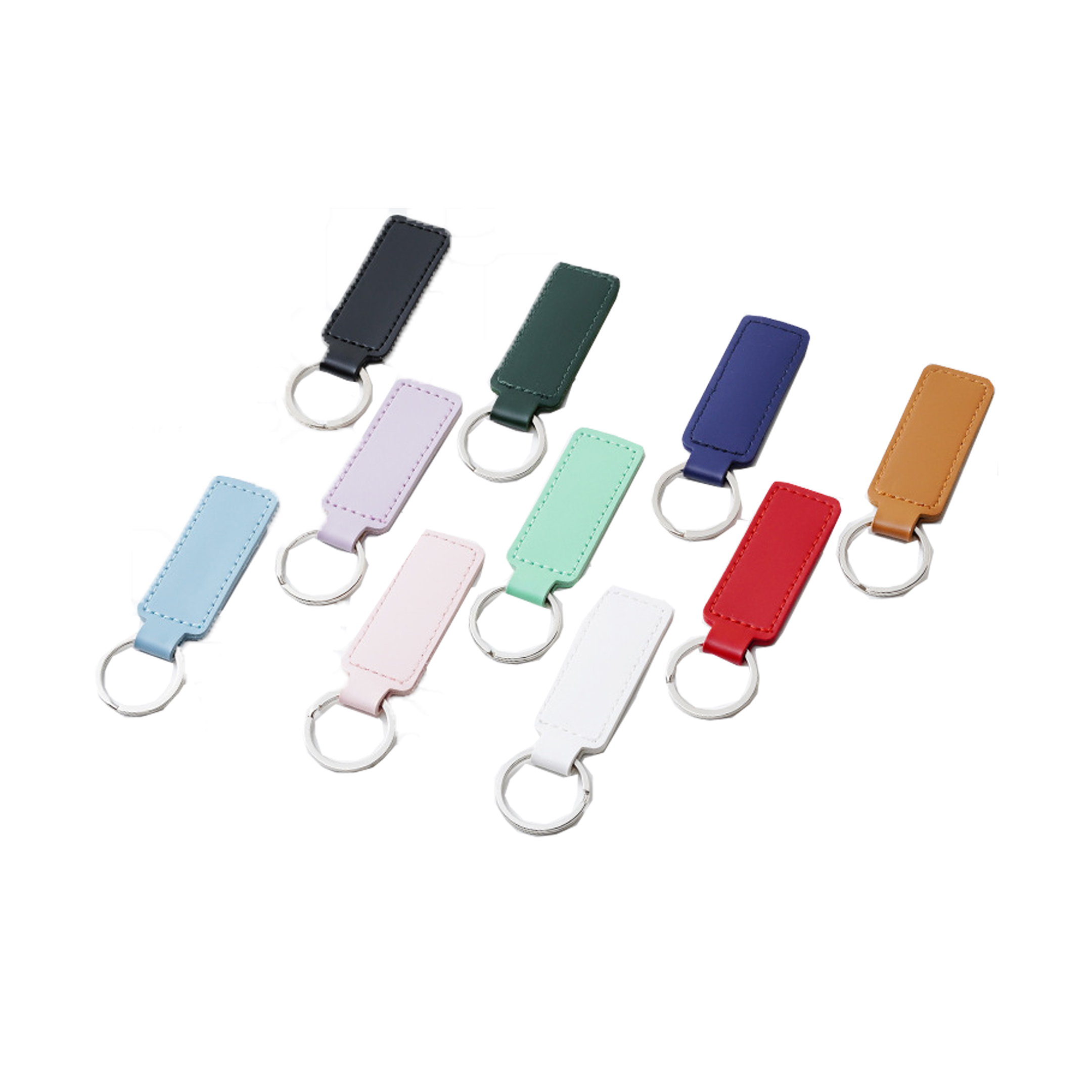 Vegan Leather Rectangle Shaped Keychain 9