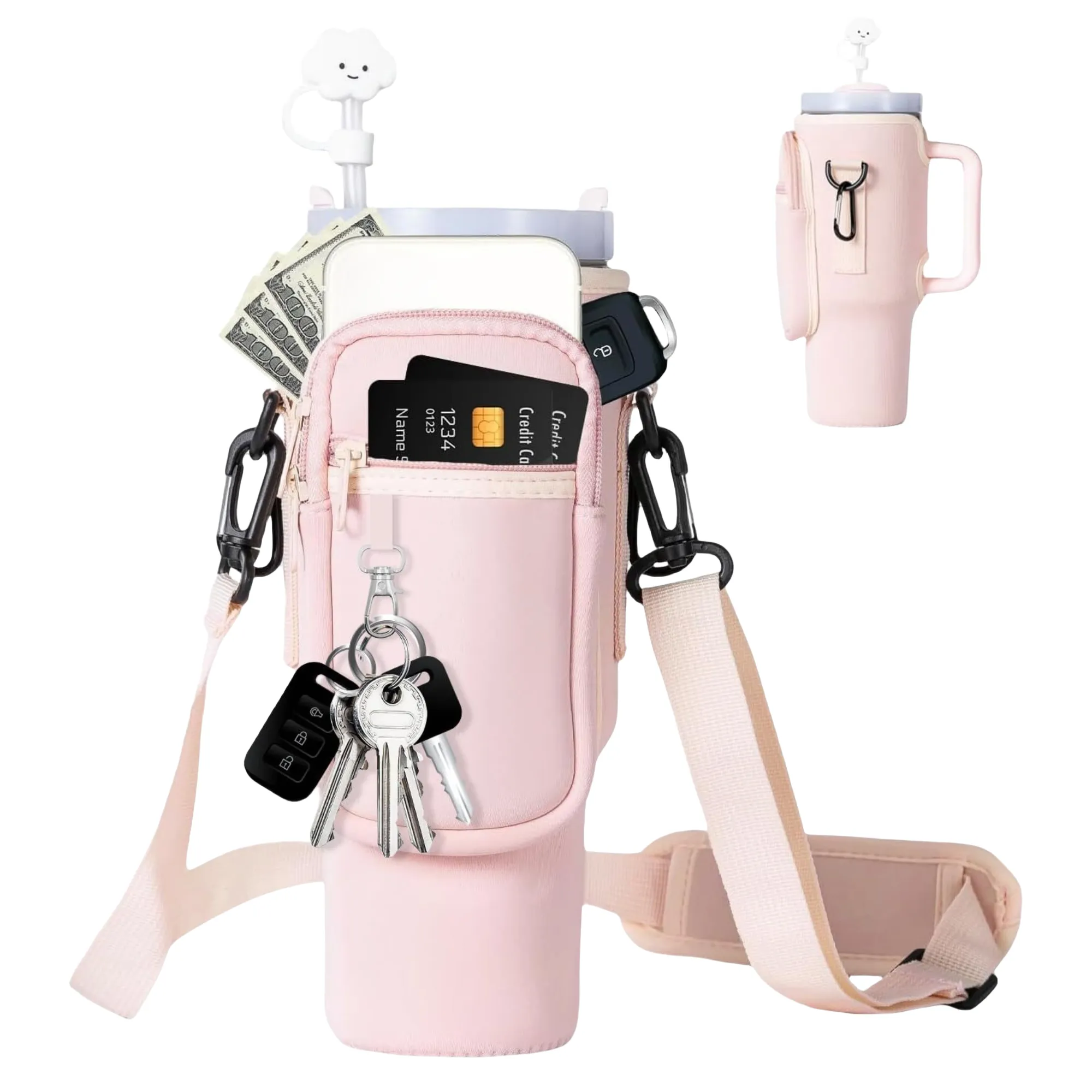 10oz Portable Travel Dog Water Dispenser with Bowl 12