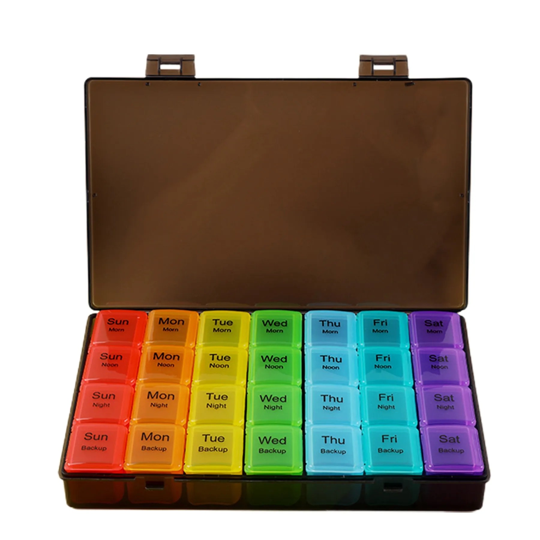 Large 28 Grid Rainbow Medicine Box 2