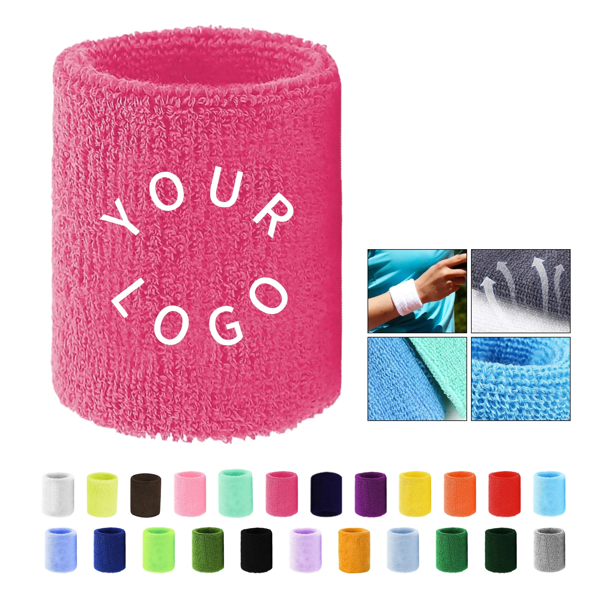 Cotton Athletic Sweatband Wristband 7