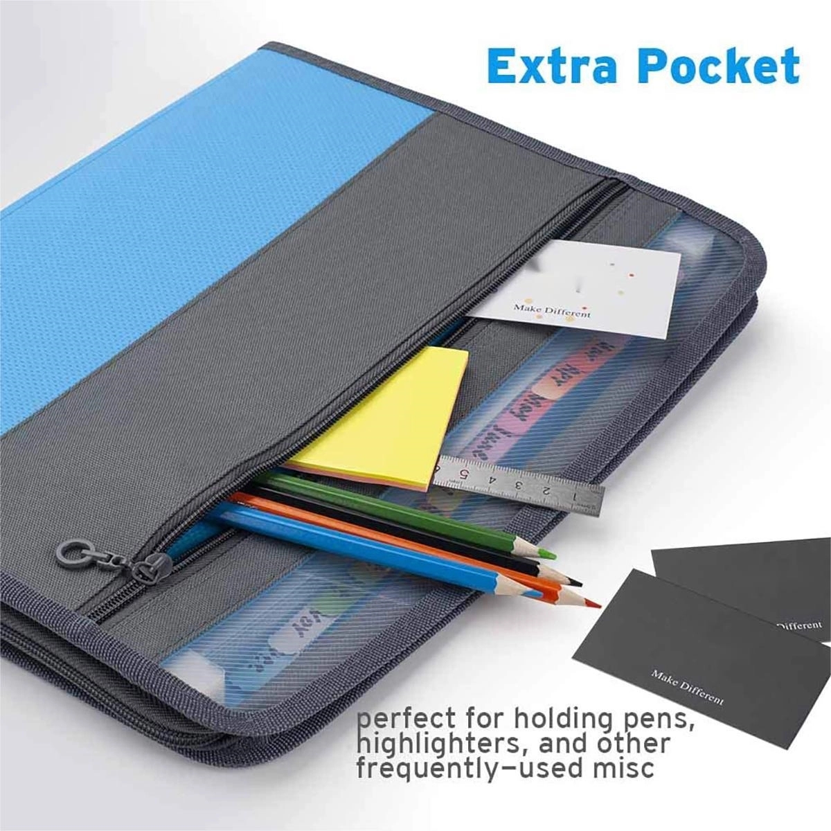 Expanding Accordion File Folder with Zipper Closure 10