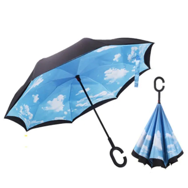 Inverted Reverse Folding Umbrellas With C-Shaped Handle 6