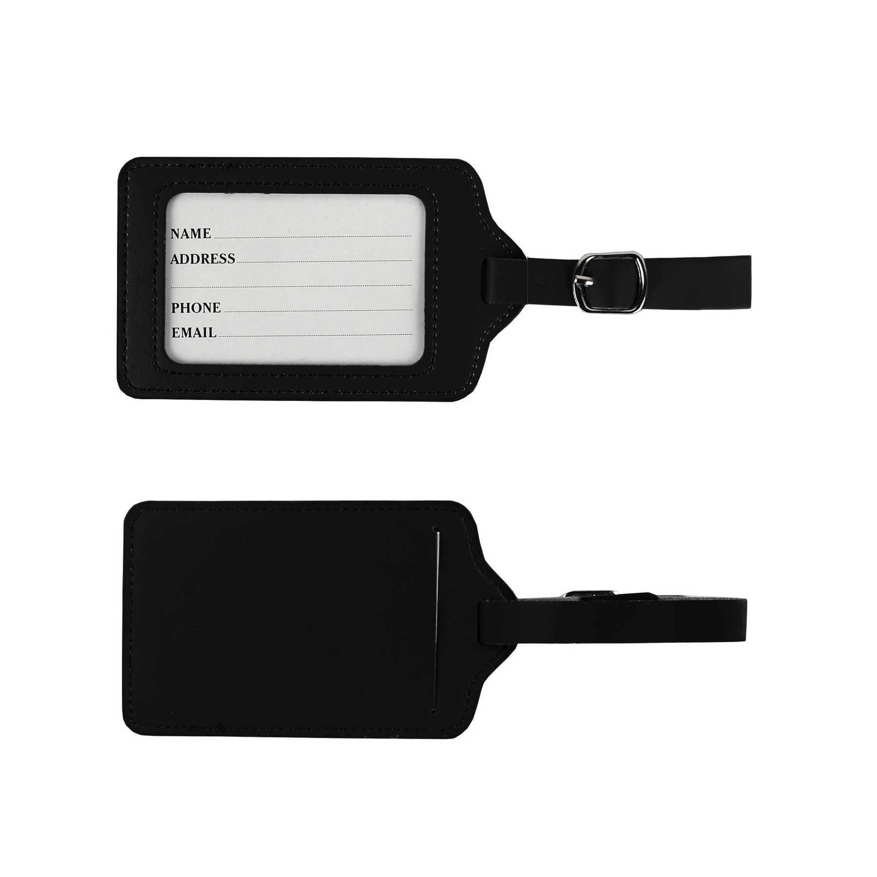 PU Leather Luggage Tag W/ Buckle Strap 10