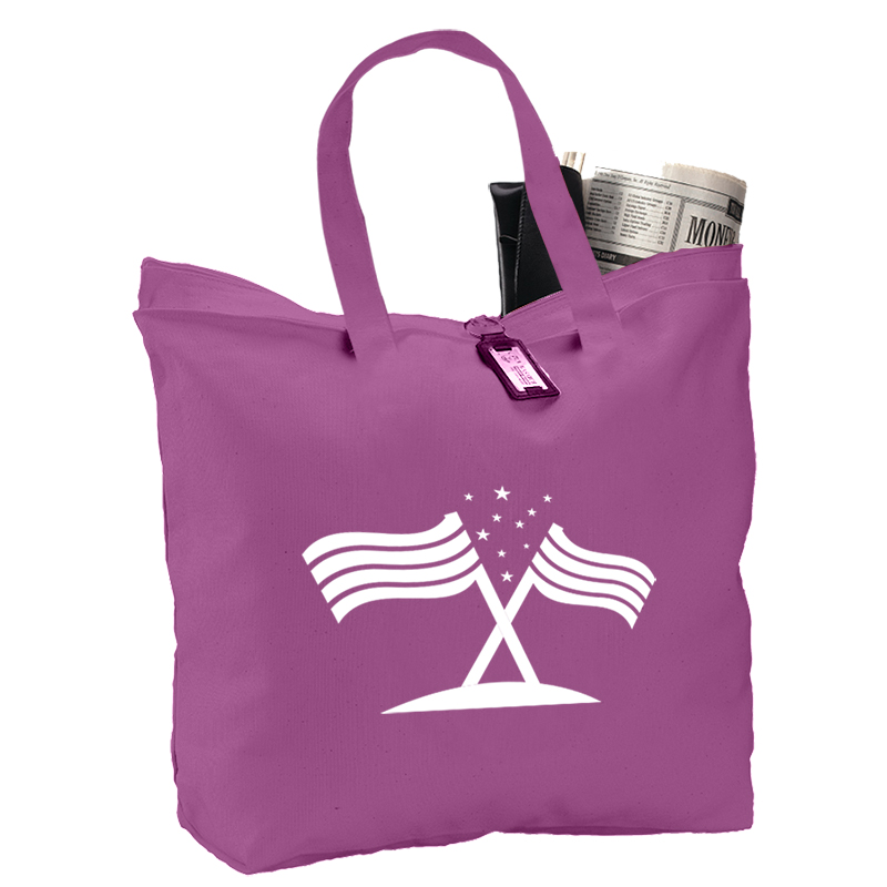 Canvas Zipper Tote Bag, custom tote bag with logo imprint 2