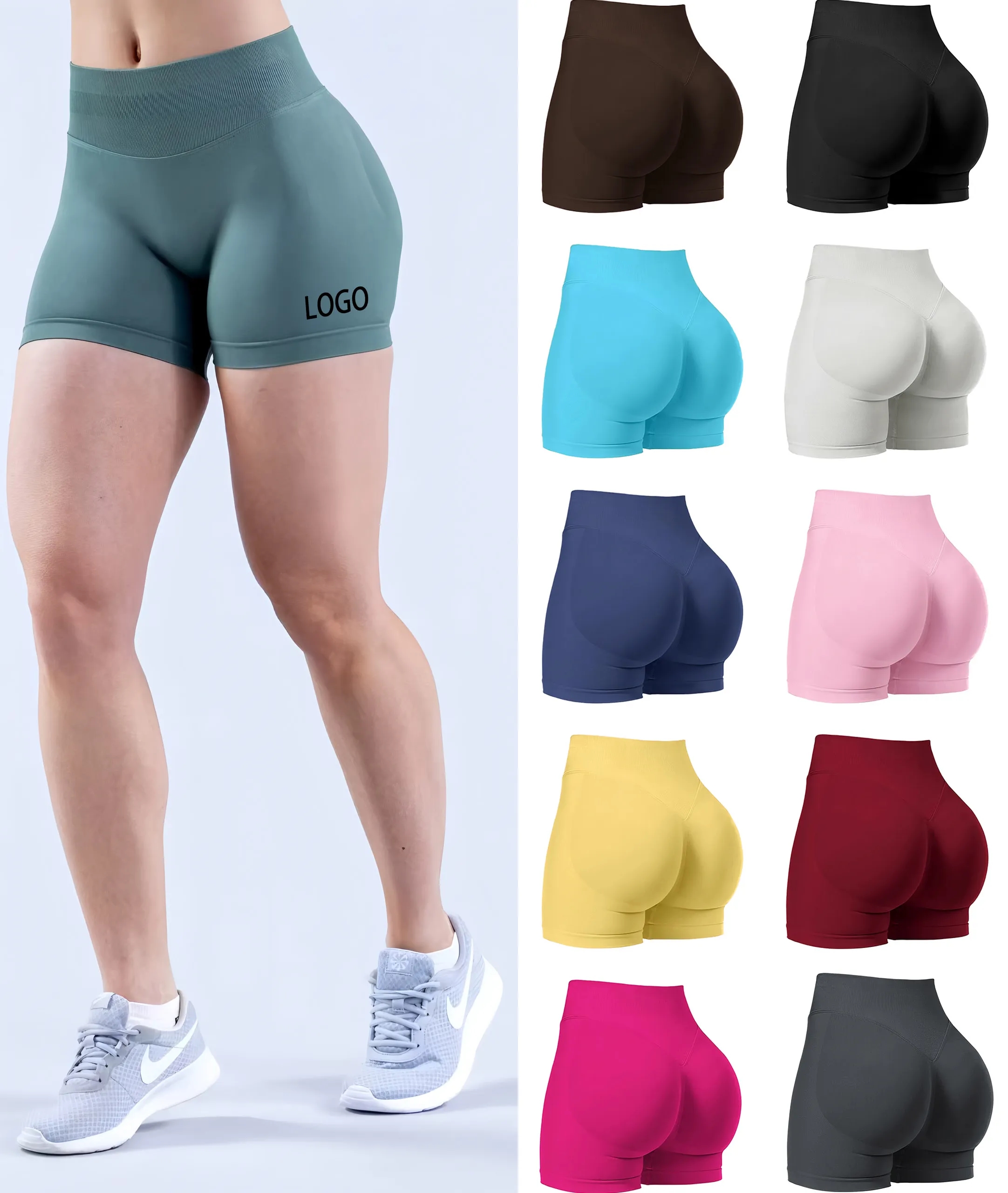 High Waist Seamless Workout Shorts 4