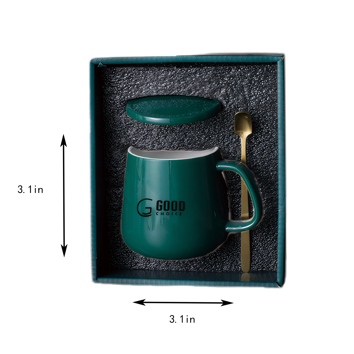 13oz Ceramic Cup Spoon Gift Box Set 8