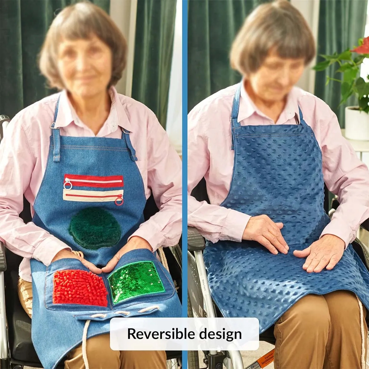 Unisex Multifunction Sensory Fidget Apron Blanket for Elders 4
