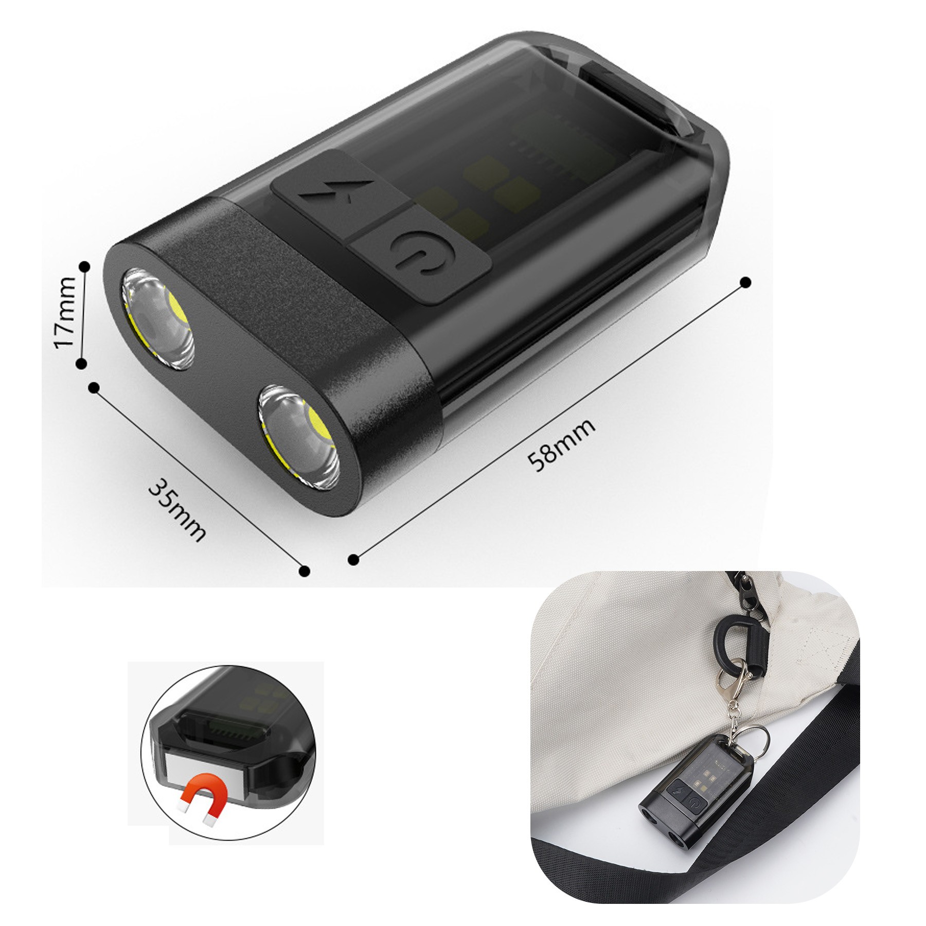 Rechargeable Mini Pocket LED Keychain Flash Light 2