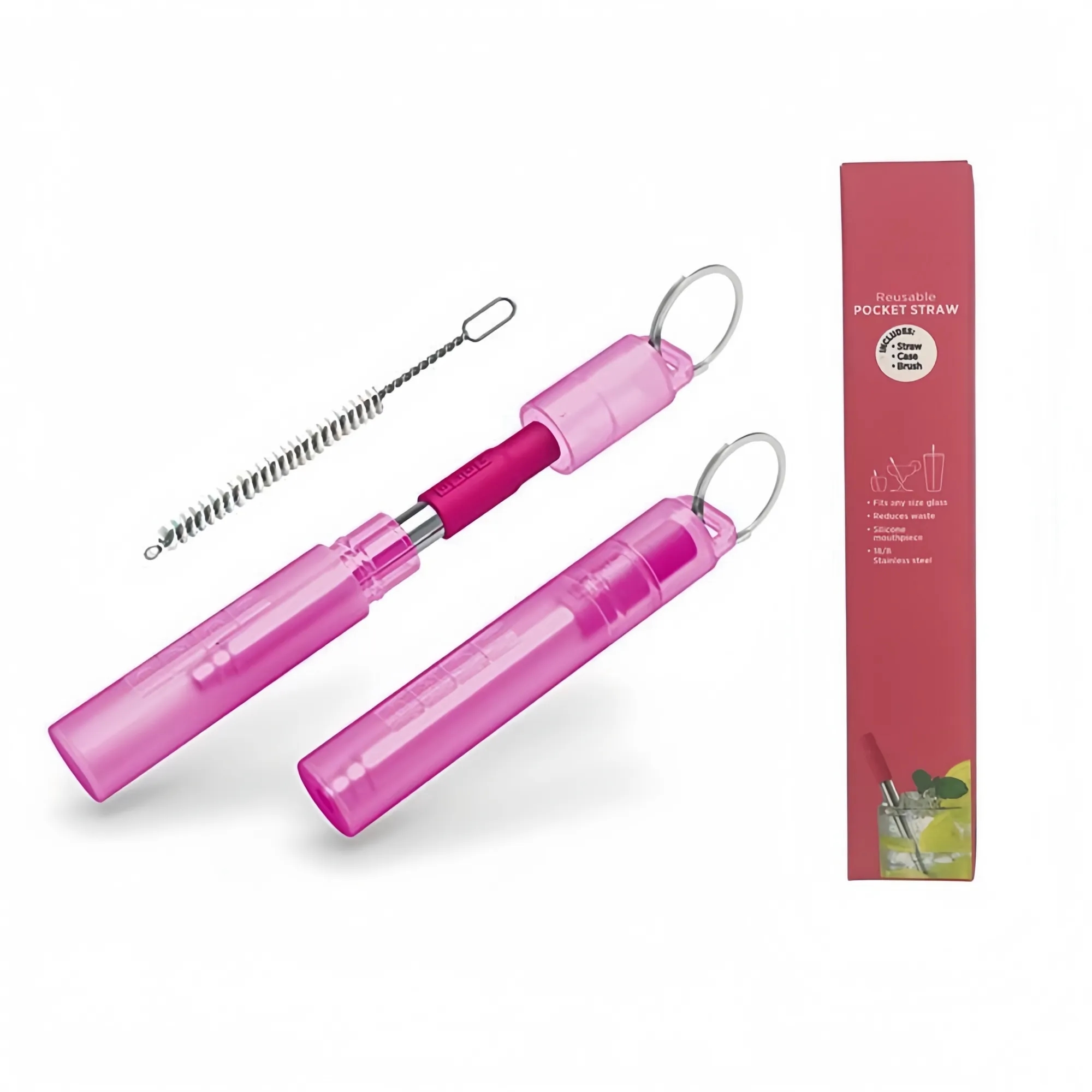 Stainless Steel Telescopic Straw With Cleaning Brush 3