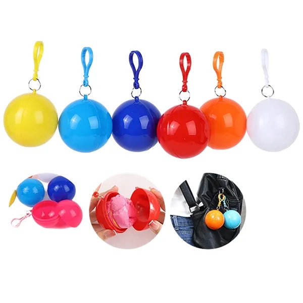 Disposable Rain Poncho Ball Key Chain 2