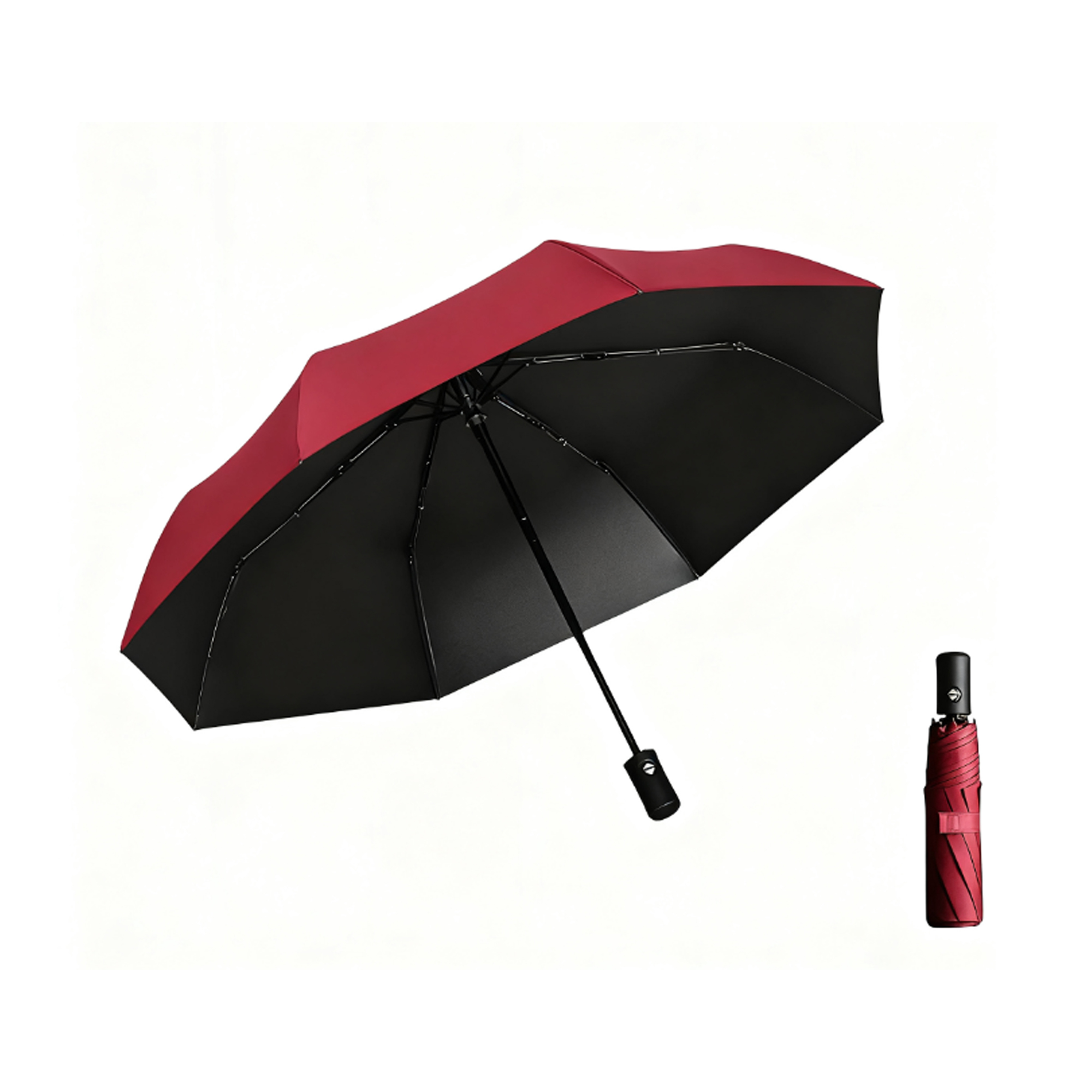 Automatic Folding Umbrella With Eight Fiberglass Ribs Dual Layer Canopy 3
