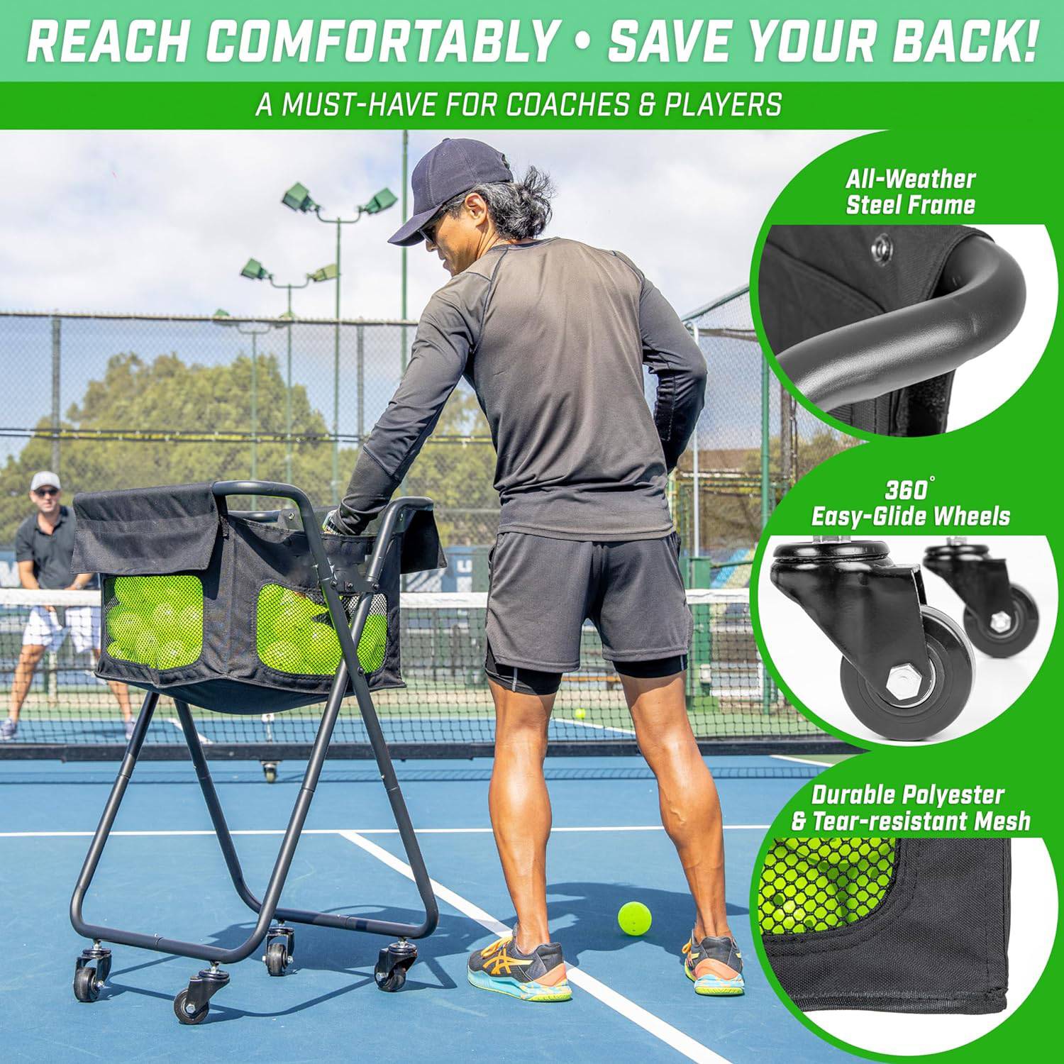 Portable Tennis & Pickleball Coaching Cart 5