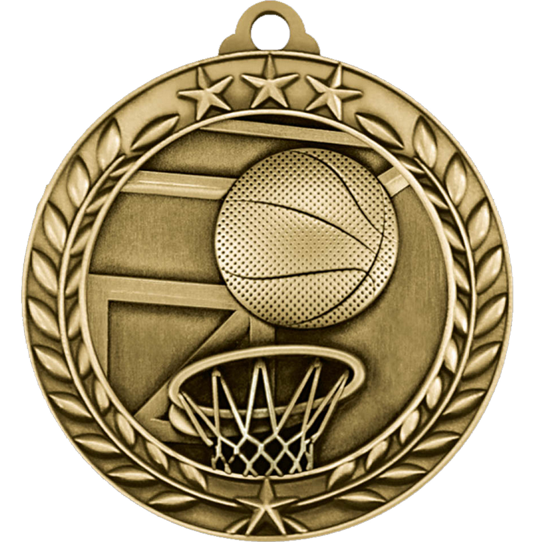 Stock Small Academic & Sports Laurel Medals: Basketball 5