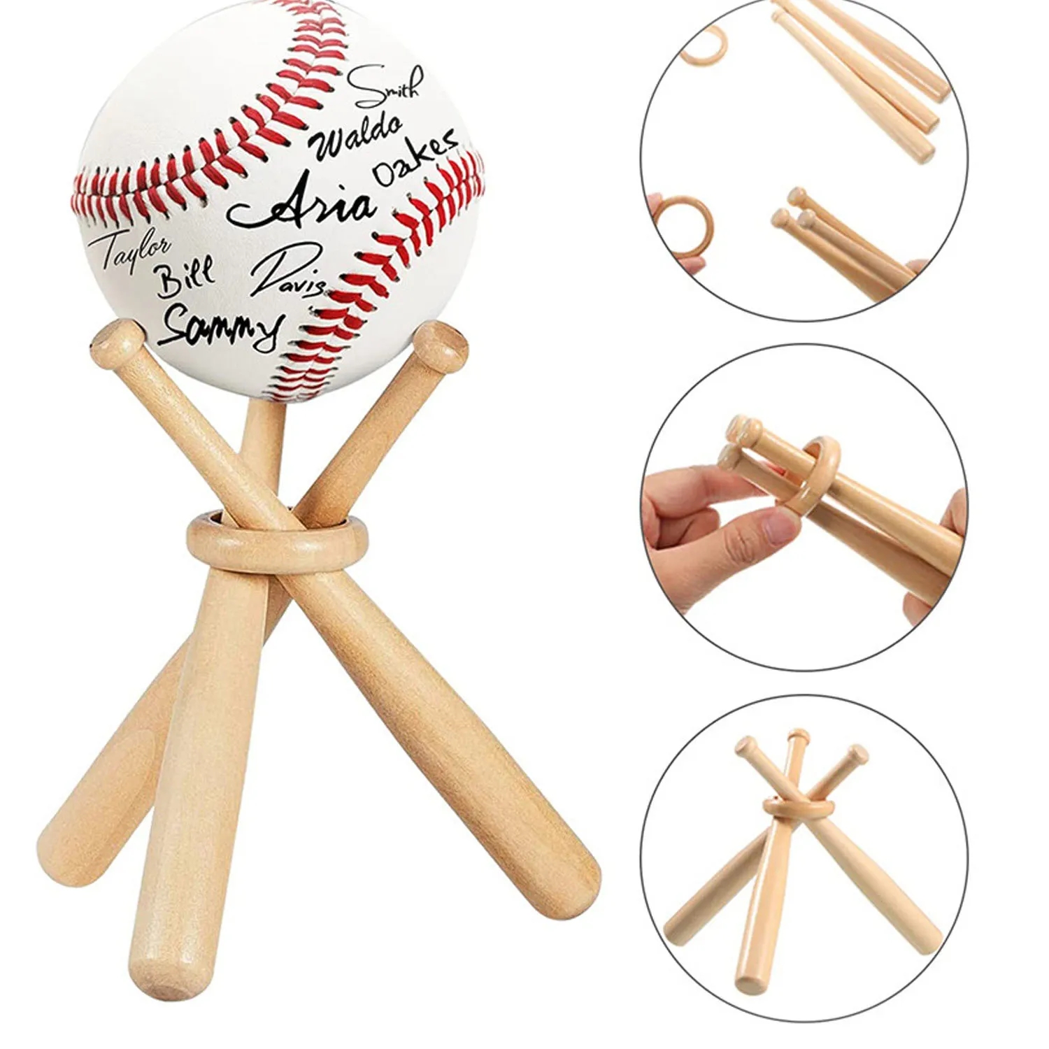Creative Wooden Baseball Holder 5