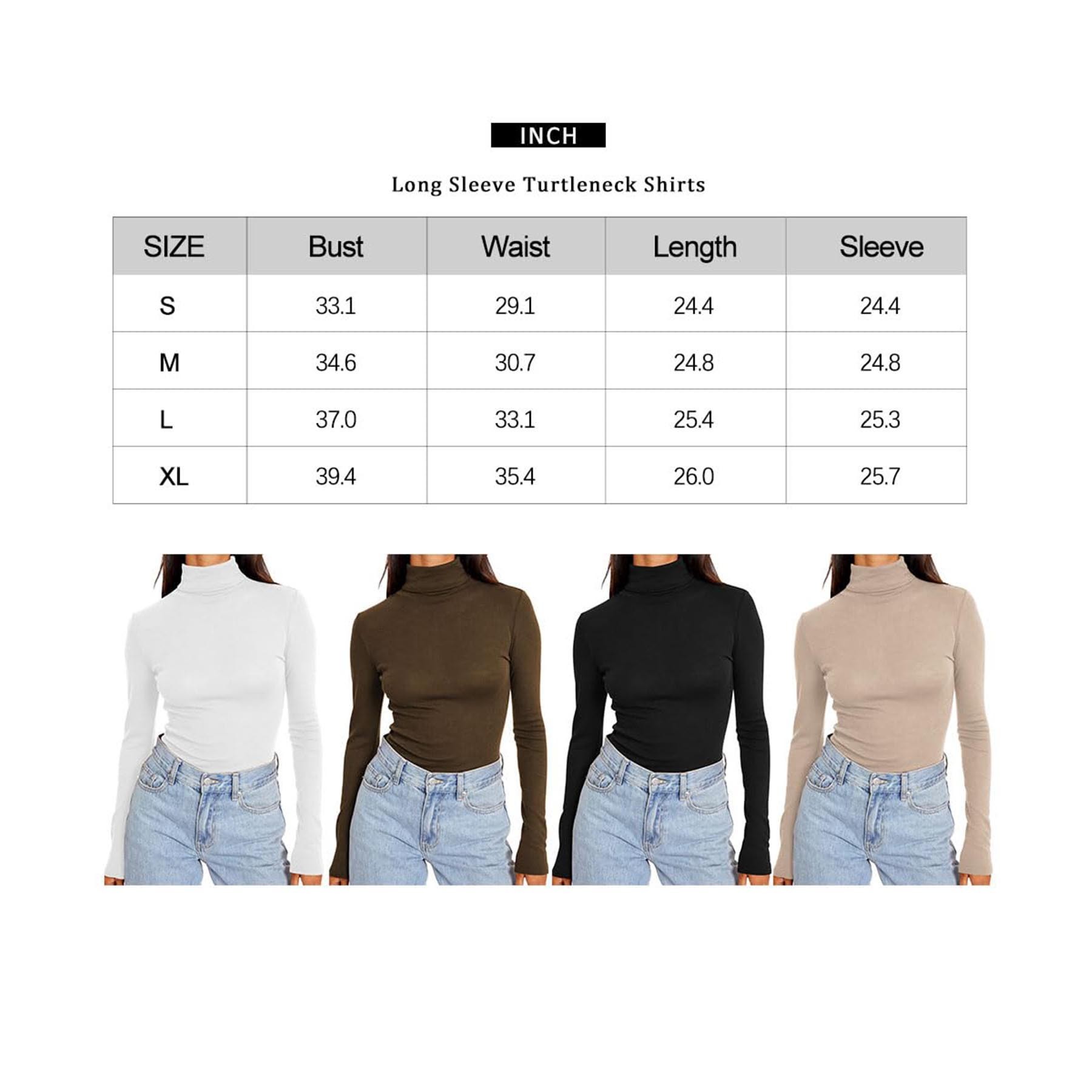 Womens Turtleneck Long Sleeve Shirt 3