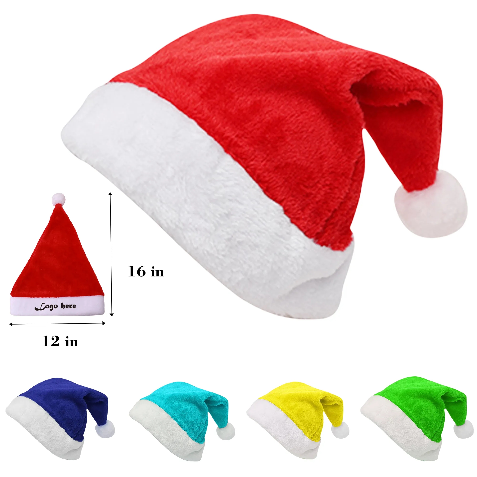 Embroidery Velvet Christmas Hat Santa Adults Unisex 2
