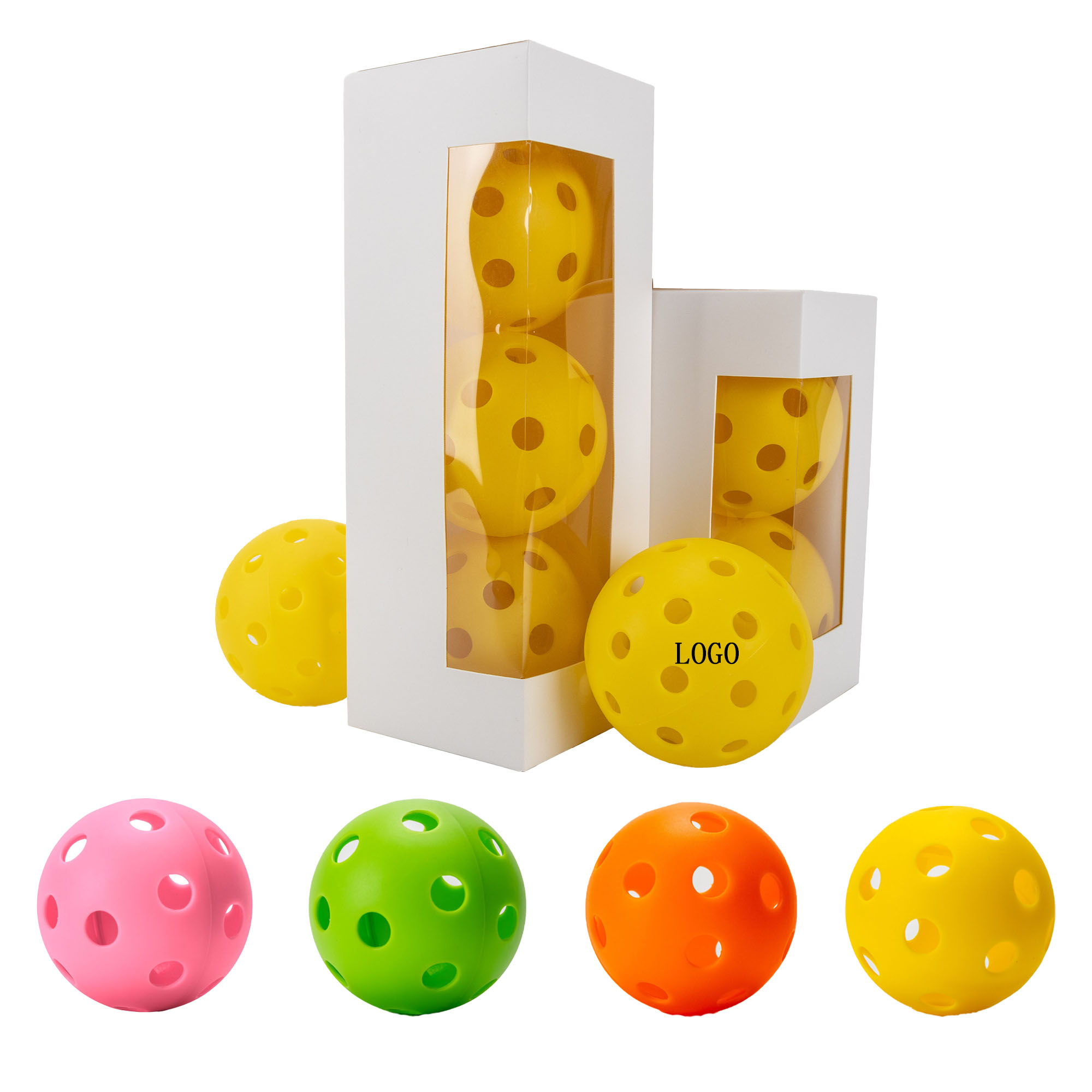 3" Custom TPE 26-Hole Durable Pickleball Balls 2