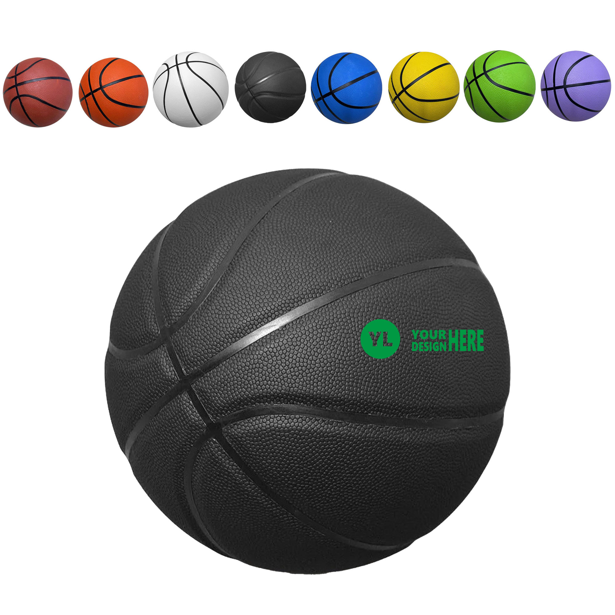 Multi-Color Size 7 Rubber Basketball 2