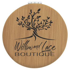 2 1/2" Laserable Leatherette Compact Mirror 5
