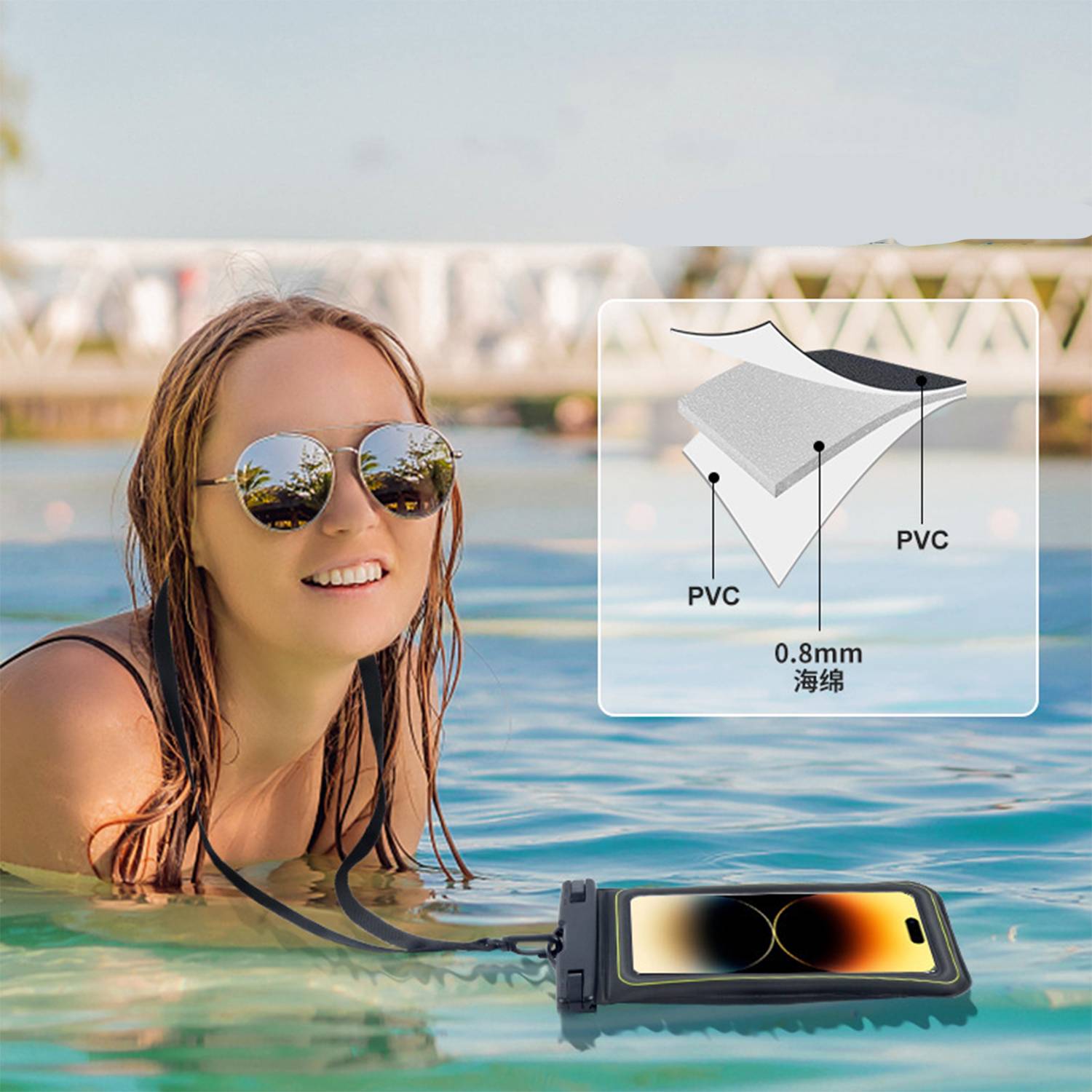 PVC Waterproof Swim Phone Storage Pouch 4