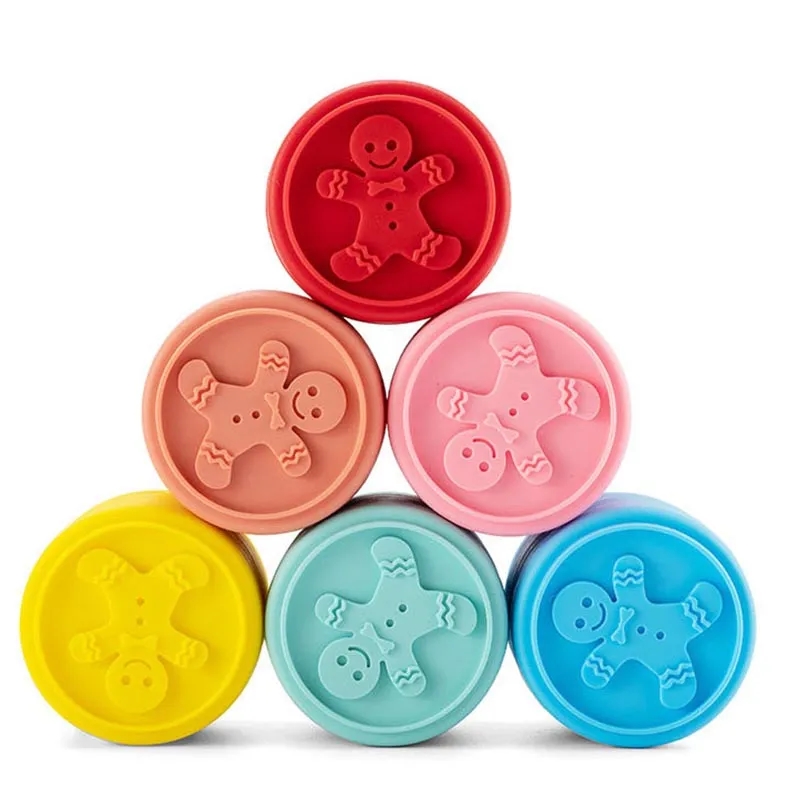 6 Pcs Silicone Holiday Christmas Cookie Stamp Set 3