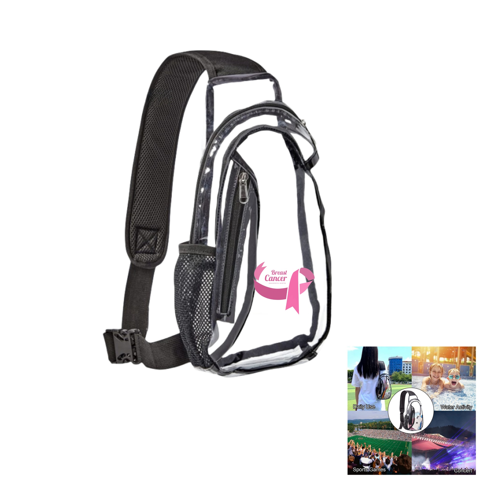 Stadium Approved Clear Sling Bag 3