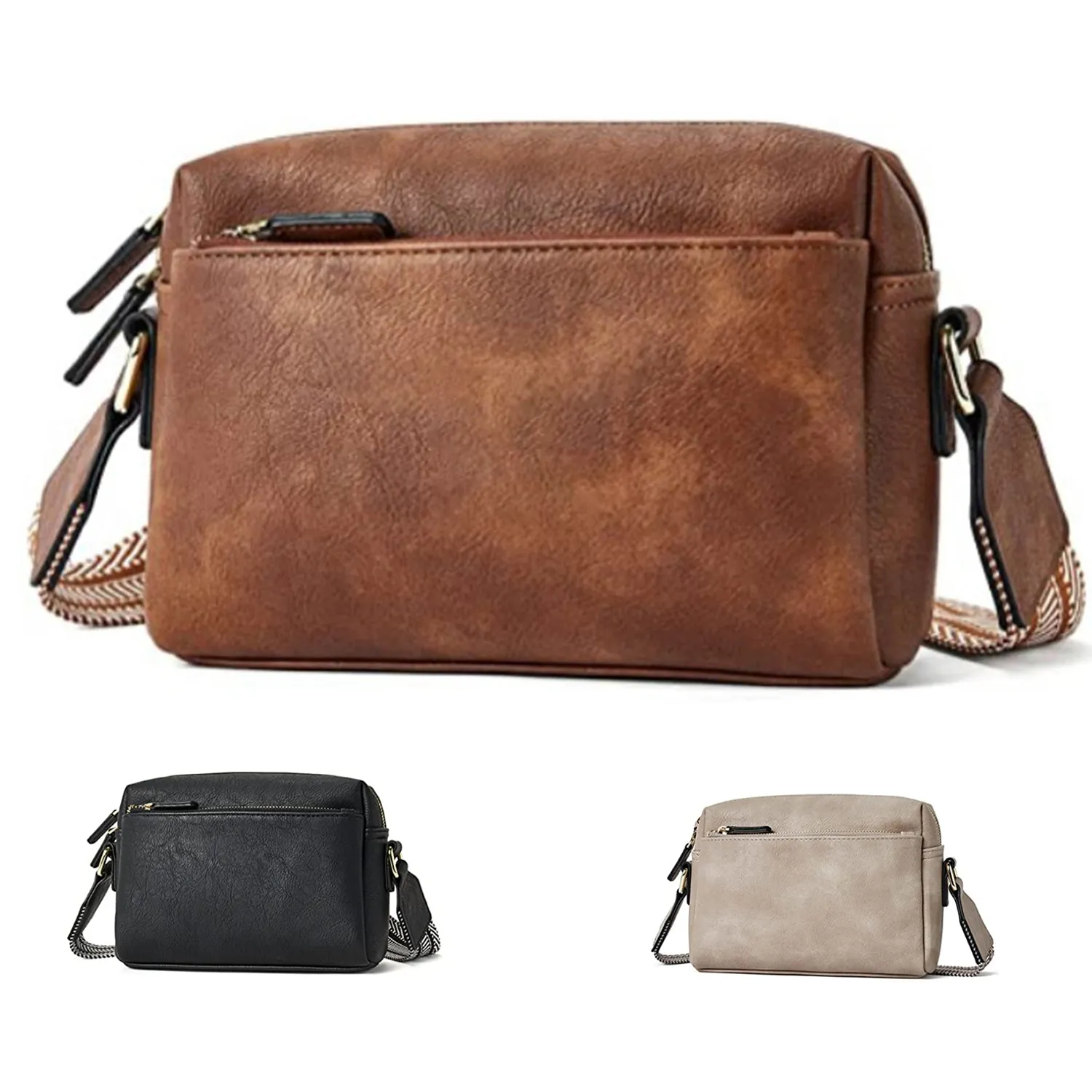 Leather small coloRed shoulder strap crossbody bag 6