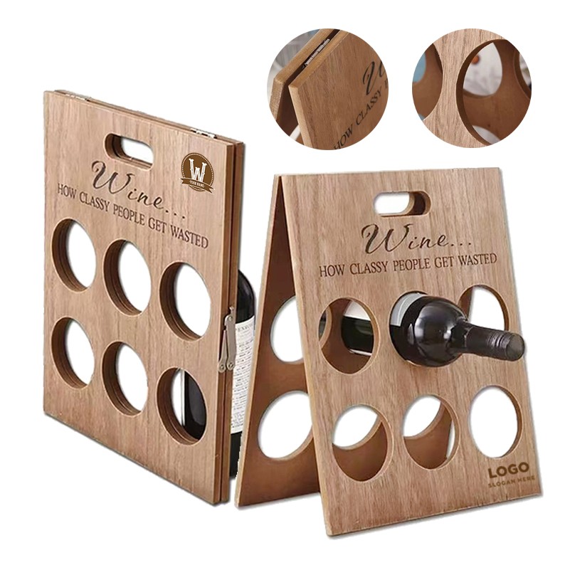 6 Bottle Wood Wine Stand 2