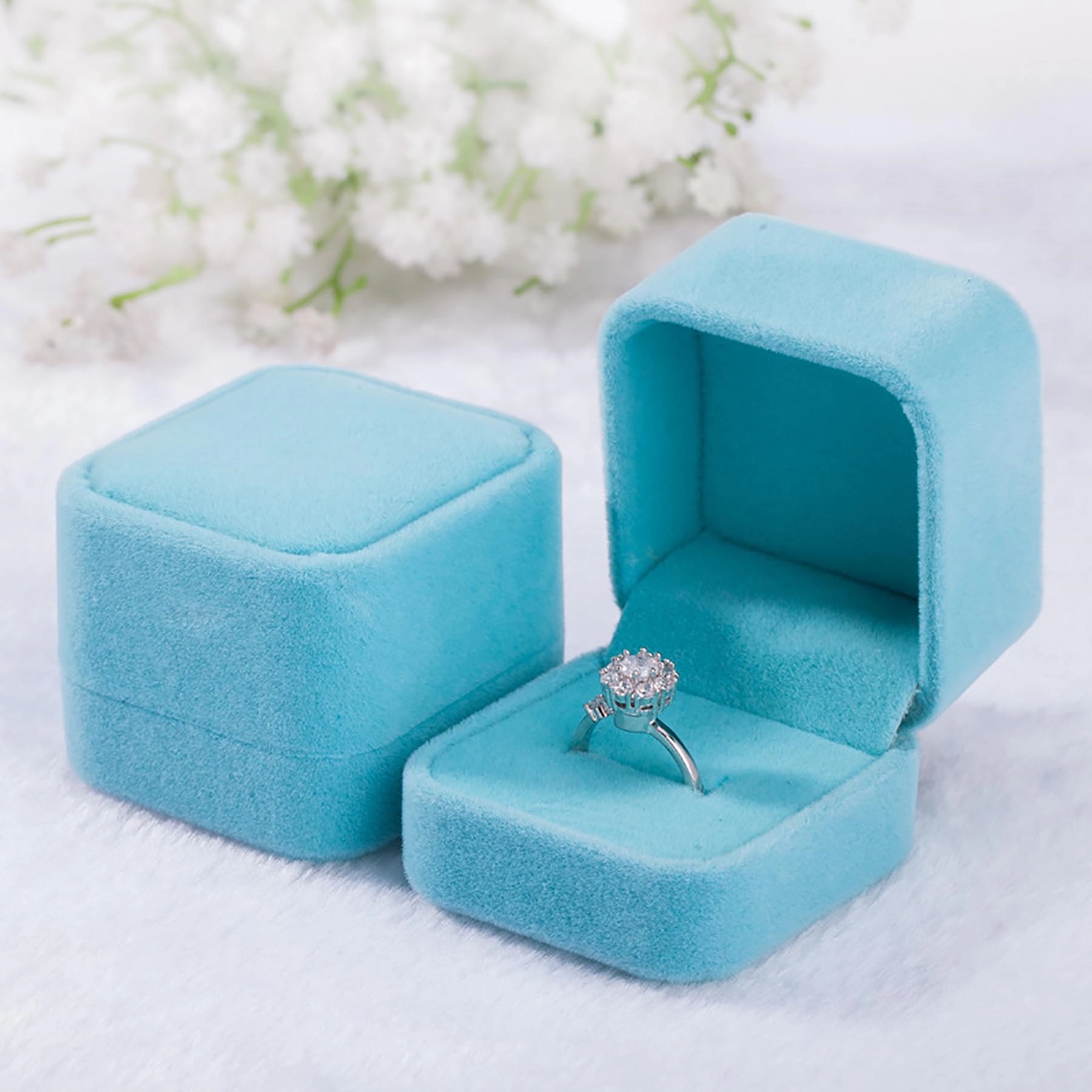 Velvet Ring Gift Boxes Jewelry Display 8