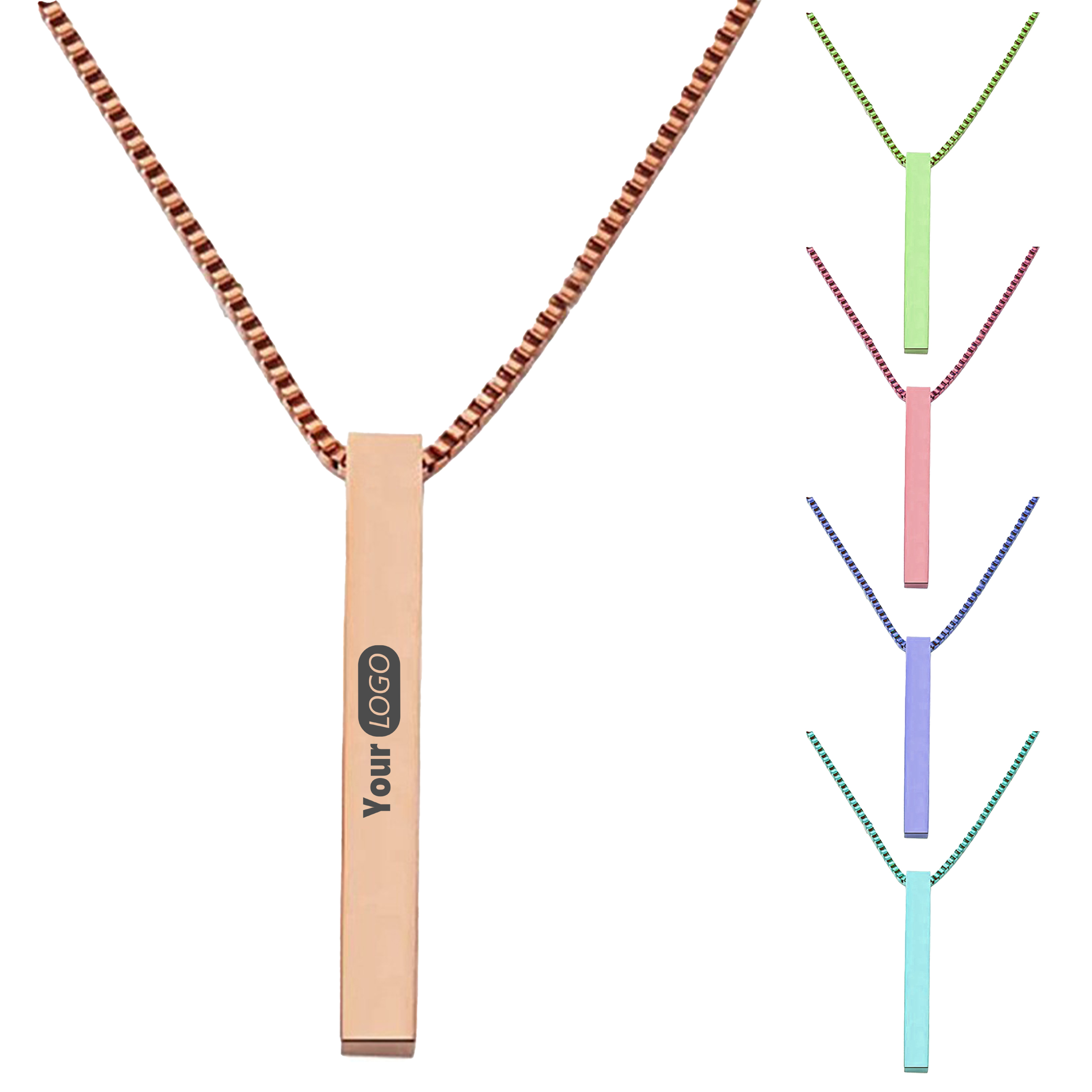 Stainless Steel Elegant Custom Rectangle Necklace (Moq 50) 2