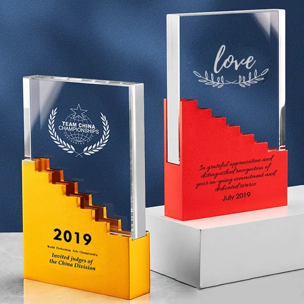 Metal Stair Crystal Plaque Award 2