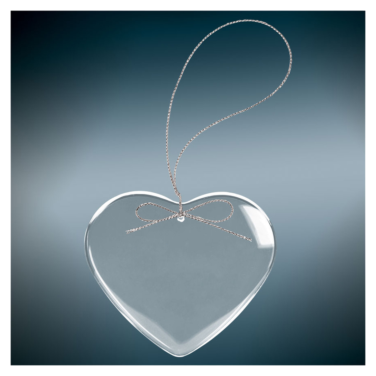 3" Heart Clear Glass Ornament 3