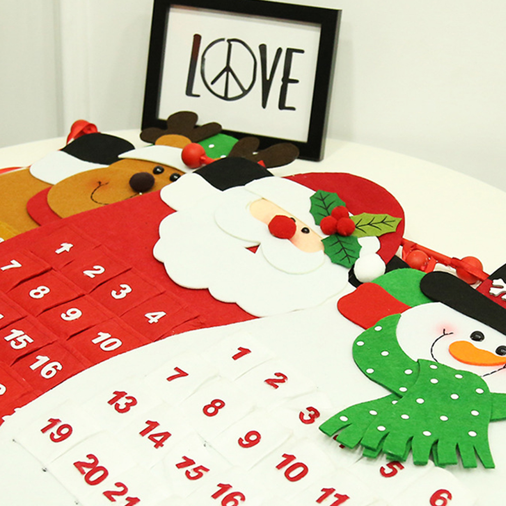 Christmas Santa Claus Countdown Felt Wall Calendar 2