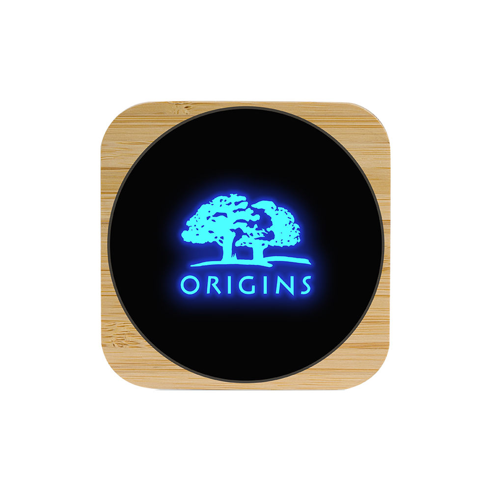 Naperville Light-up Bamboo Wireless Charger Square 15W 4