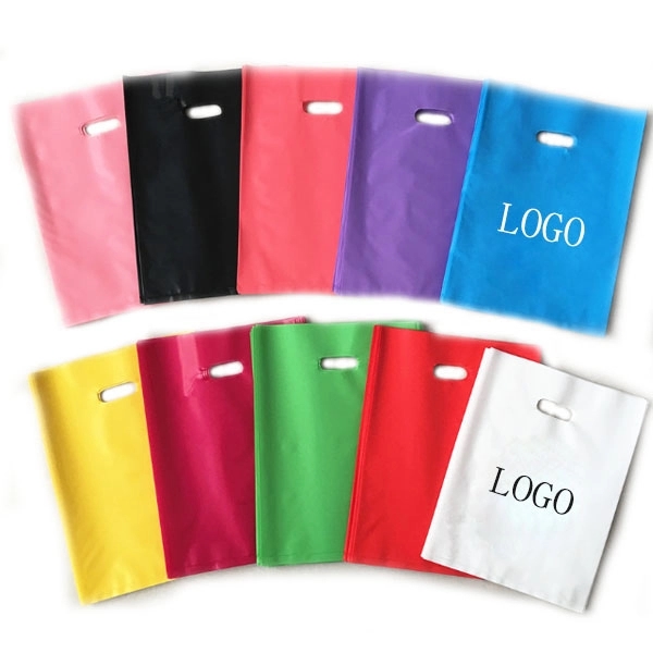 7" x 10.5" - Small Die Cut Handle Plastic Gift Bags 8