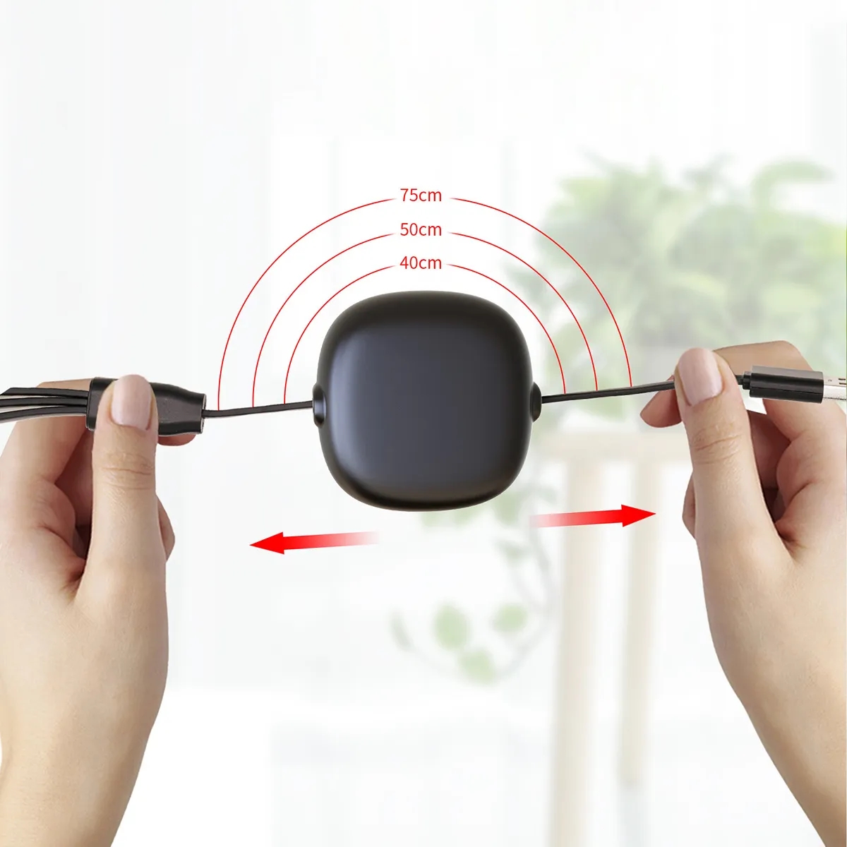 3 in1 Custom Bamboo Retractable Charging Cable 6