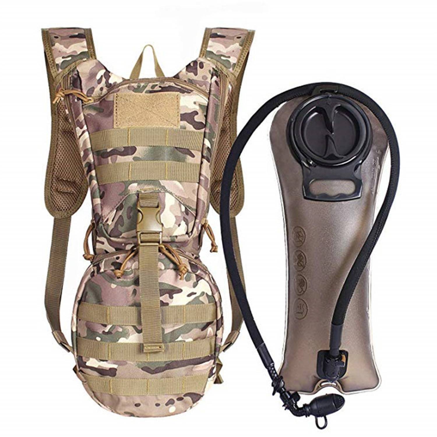 Outdoor Tactical Hydration Backpack w/ 3L Water Bladder 10