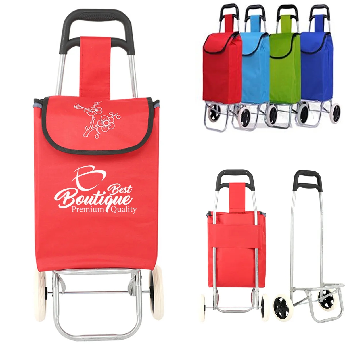 Foldable Grocery Bag Shopping Trolley Cart With Wheels 3