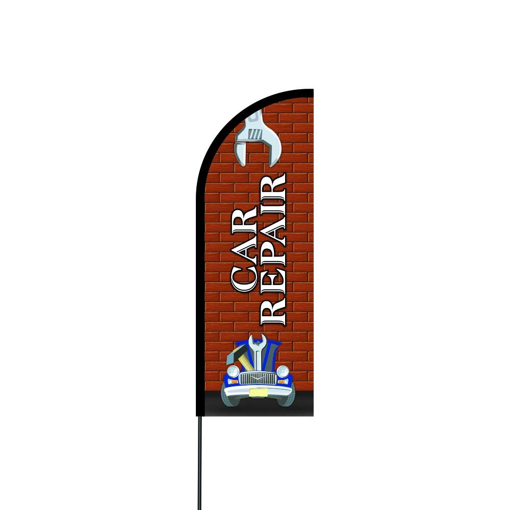 Car Repair Flag Kit Hardware 11' Feet Feather Flag Sign Outdoor Banner 2