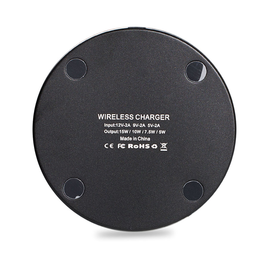 Sleek Qi Certified 15W Fast Wireless Charger with Light Up Ring and Aluminum casing 1