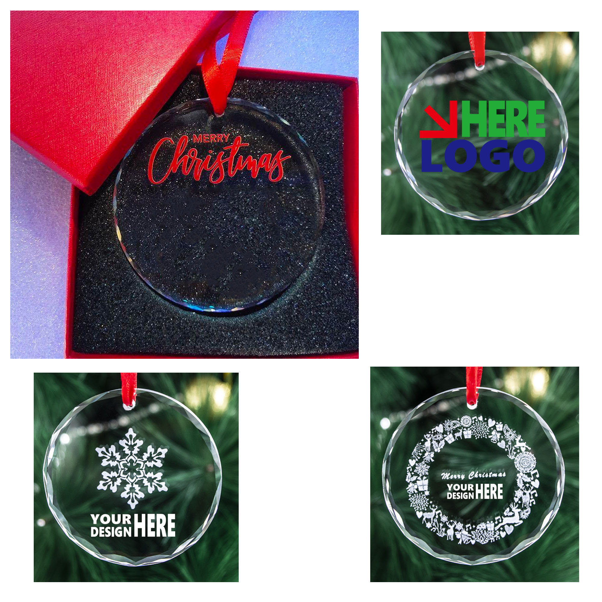 MOQ50 Christmas Crystal Pendant 3