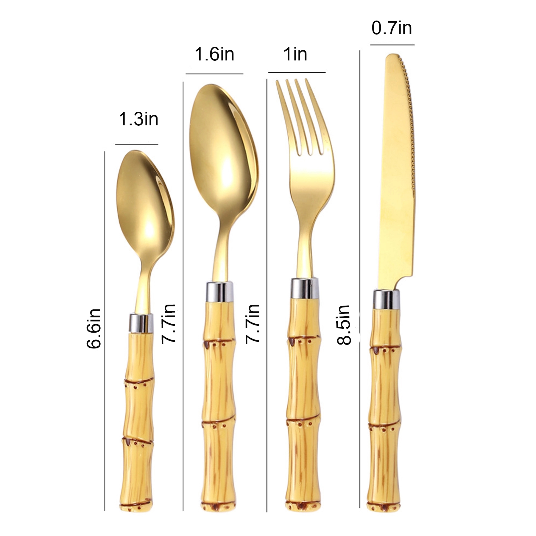 Silverware Set Stainless Steel Cutlery Wood Handle Retro Sty 6