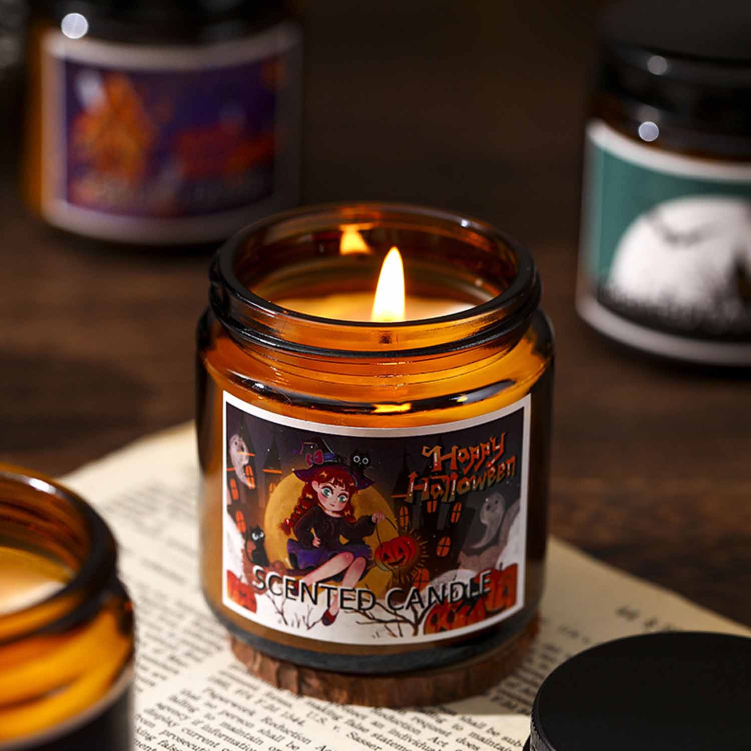Customizable Halloween scented candle ornaments 2