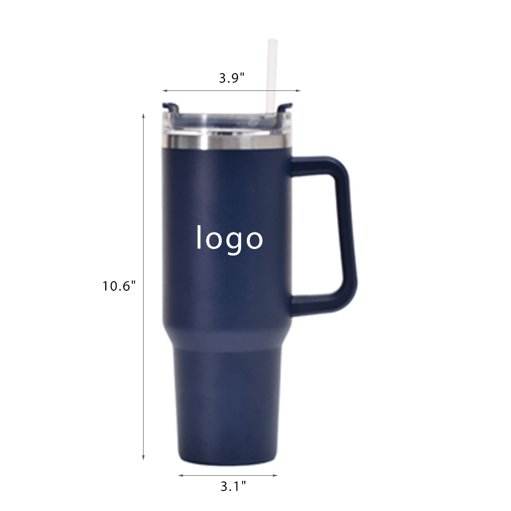 40oz large-capacity straw with handle, 304 stainless steel cup 1