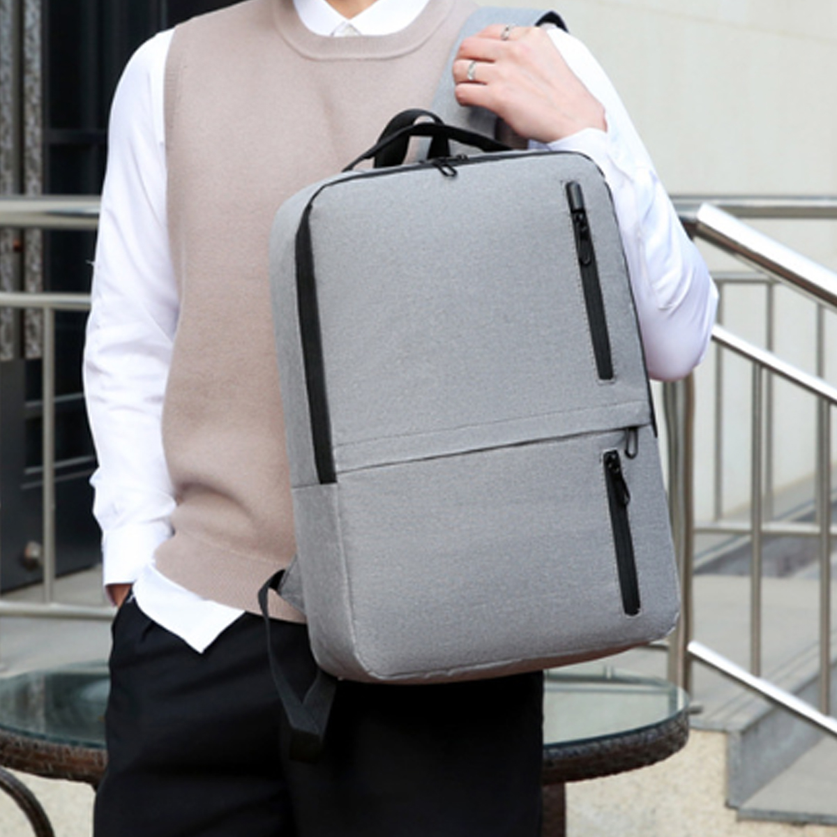 15.6 In Waterproof Business Laptop Backpack W/ USB Charging 5