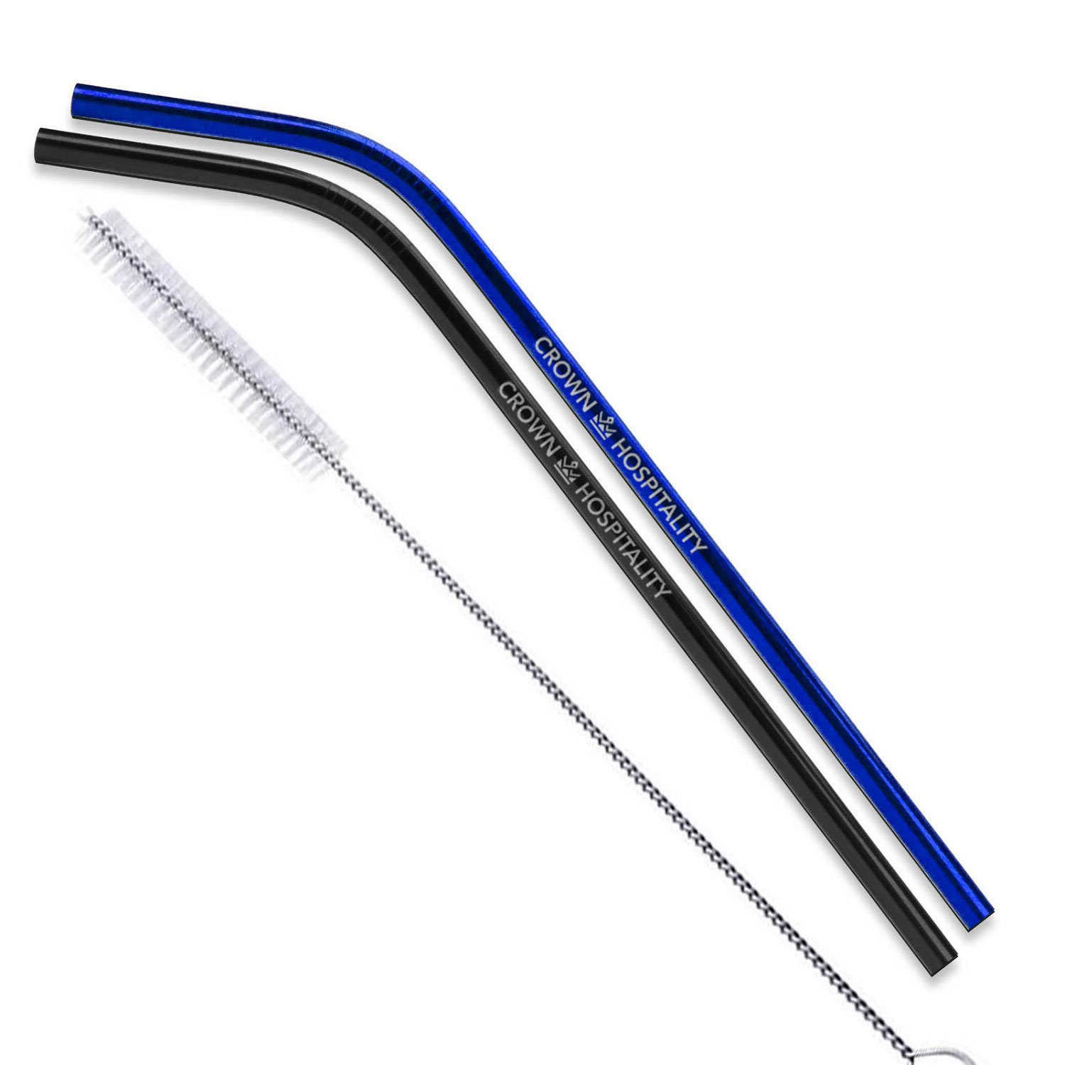 Bent Stainless Steel Straws&#58; Set of 2 in Black&#44; Blue&#44; and/or Rainbow-Mixie