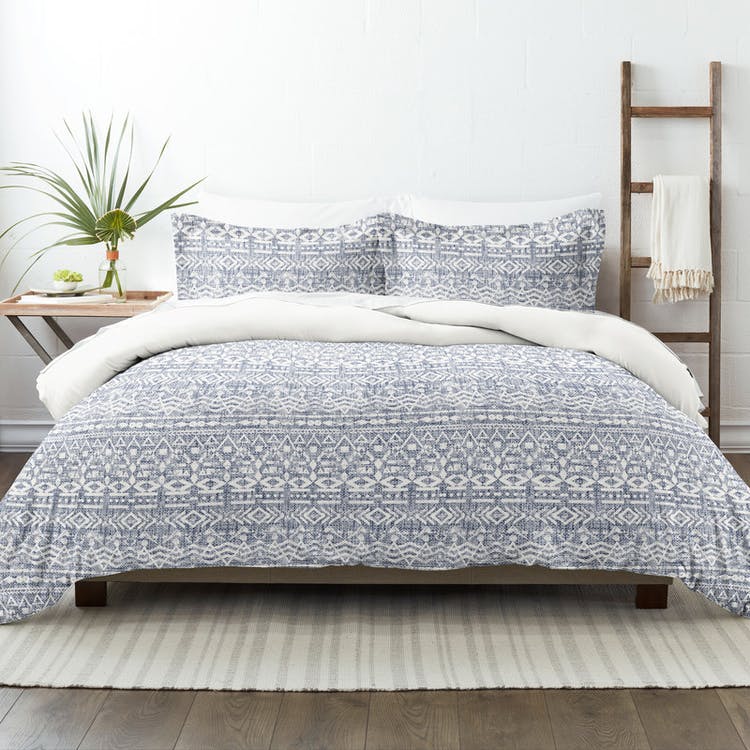 Reversible Duvet Cover Sets - Rustic Navy King 3 Piece