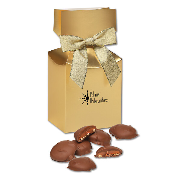 Caramel Pecan Clusters in Gold Premium Delights Gift Box
