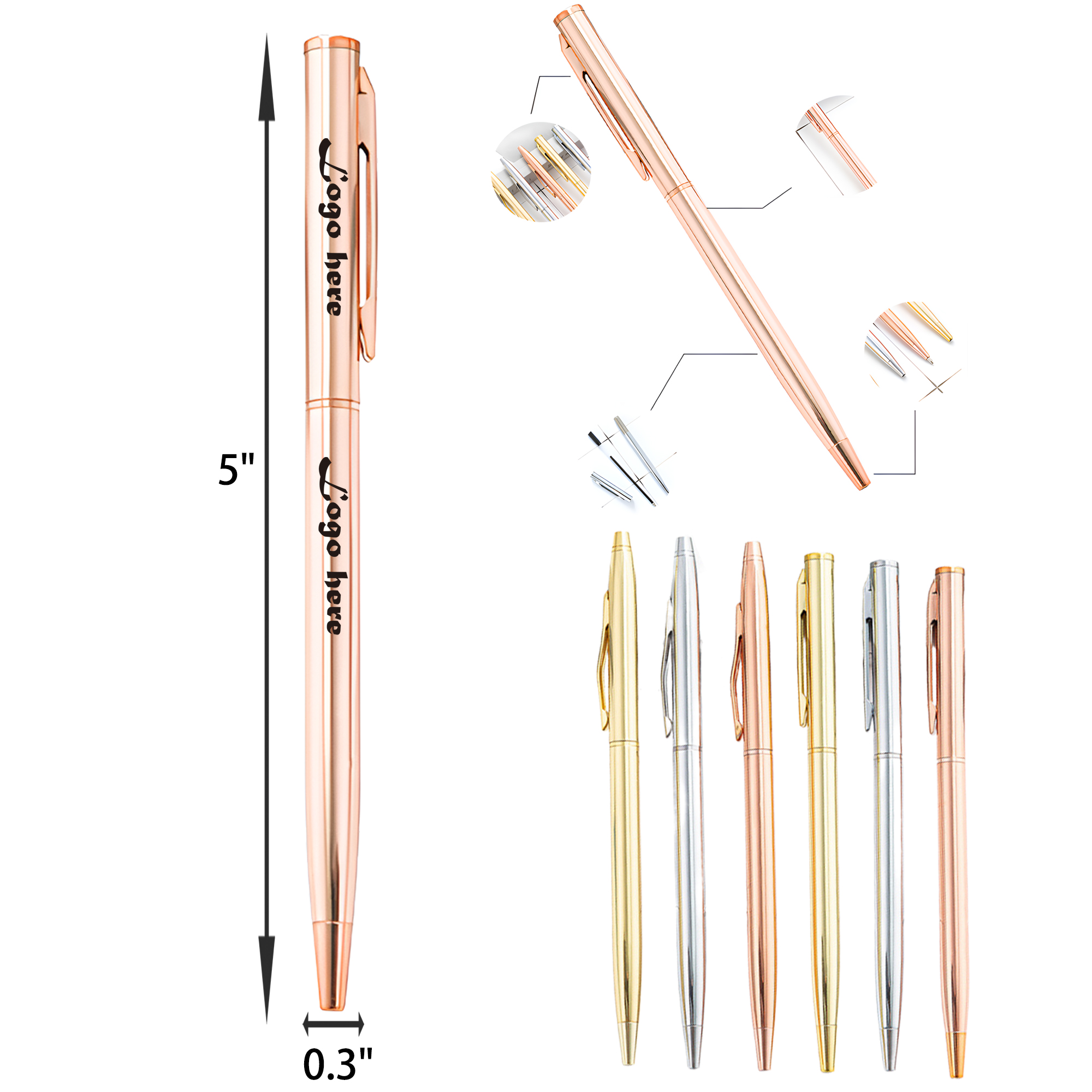 Convenient Clip Metal Ballpoint Pen 1