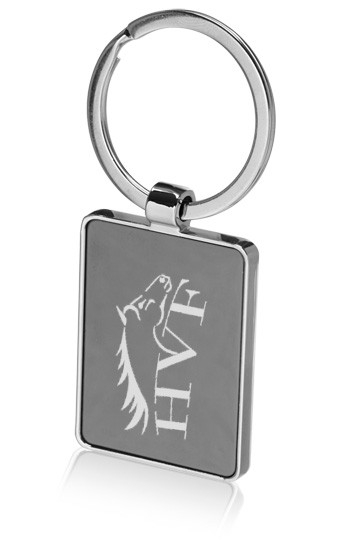 Two Tone Rectangluar Metal Keychain 2